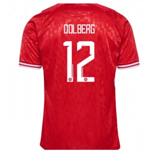 Fotbalové Dres Dánsko Kasper Dolberg #12 Domácí Oblečení ME 2024 Krátký Rukáv